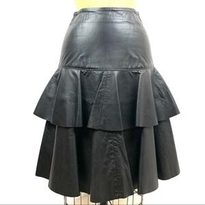 Alicia Herrera Leather Midi Skirt Vintage …